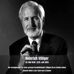 edenkbild für Heinrich Villiger (1930–2025) – Nachruf von Annette Meisl und dem Team von La Galana für die große Persönlichkeit der Zigarrenwelt