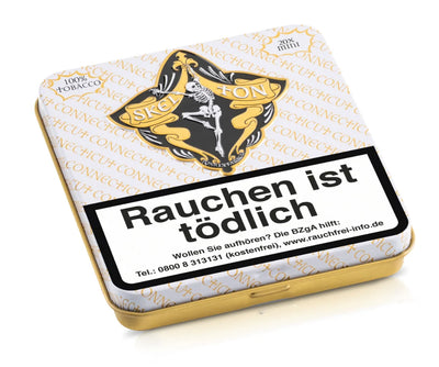 Skelton Zigarillos Mini Connecticut Packung, sauber freigestellt auf weißem Hintergrund.