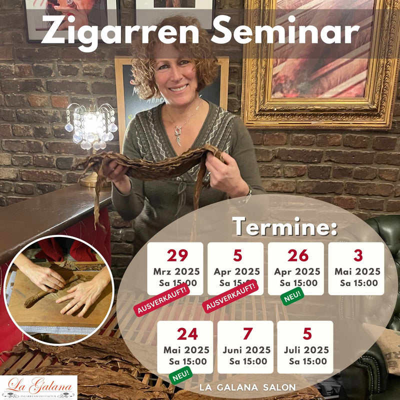 Zigarrenseminar mit Rumverkostung - LA GALANA - LA GALANA - Zigarrenroller - Zigarrenrollkurs  - Zigarre - Zigarren - Zigarren kaufen - Zigarrendreherin | Zigarrendreher | Zigarrenmanufaktur | Tabakgeschäft