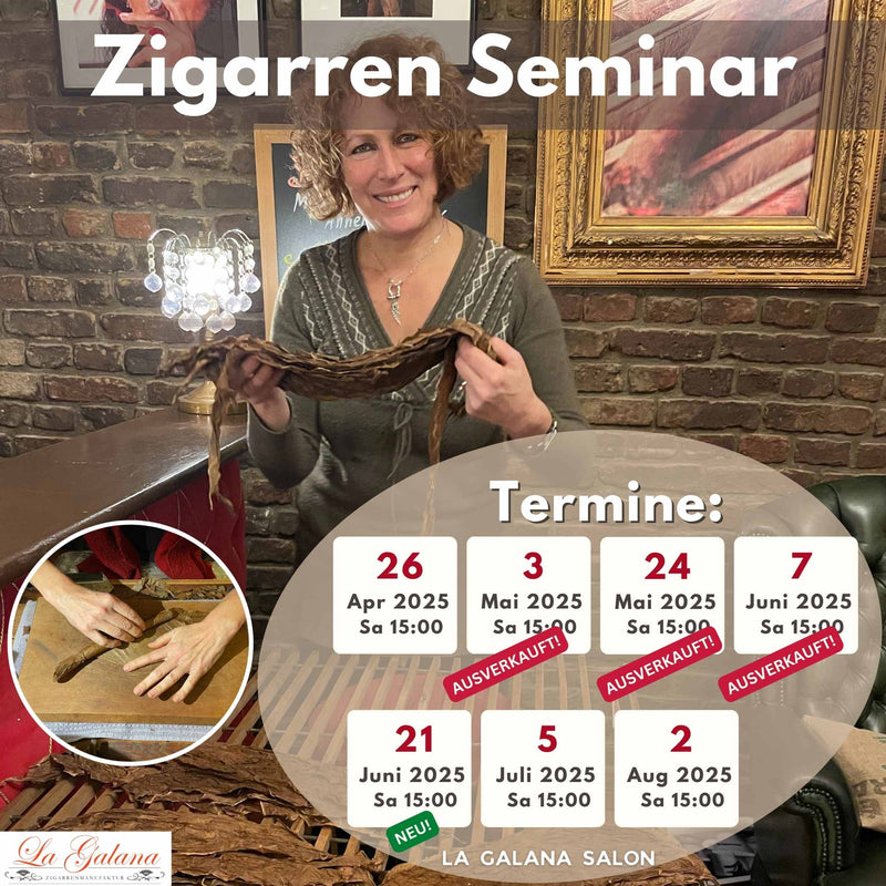 Zigarrenseminar mit Rumverkostung - LA GALANA - LA GALANA - Zigarrenroller - Zigarrenrollkurs  - Zigarre - Zigarren - Zigarren kaufen - Zigarrendreherin | Zigarrendreher | Zigarrenmanufaktur | Tabakgeschäft