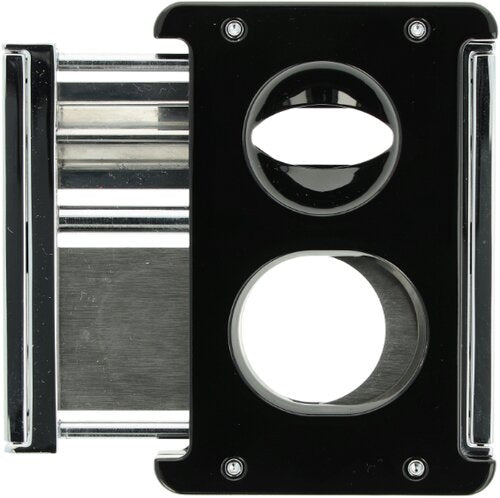 Tycoon Doppelklingen Cutter aus Metall auf weißem Hintergrund, elegant und hochwertig gestaltet.