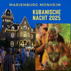 Karibische Nacht auf der Marienburg Monheim bei Sonnenuntergang – stimmungsvolle Eventlocation mit historischer Kulisse