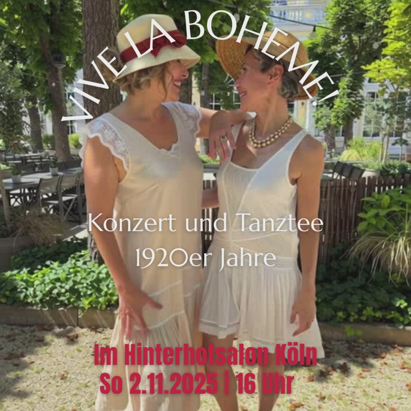VIVE LA BOEHME! Hommage an die 20er Jahre.

Das Duo Las Galanas lädt mit Gesang , Klaviermusik, Geschichten und Tanz zu einem kurzweiligen Sonntagnachmittag ein im Stil der 20er Jahre ein.